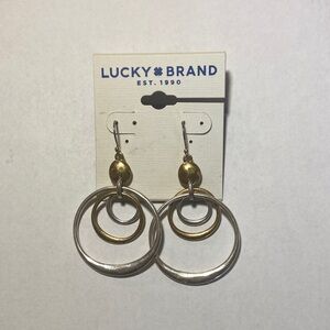 Gold and Silver Circles Drop Earrings